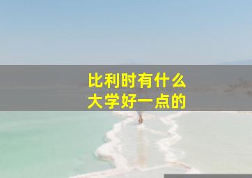 比利时有什么大学好一点的