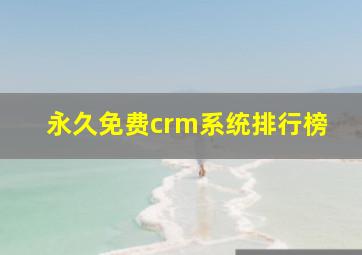 永久免费crm系统排行榜