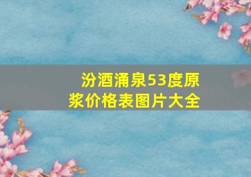 汾酒涌泉53度原浆价格表图片大全