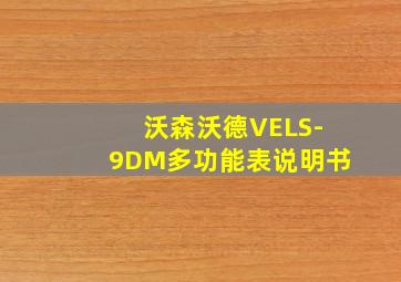 沃森沃德VELS-9DM多功能表说明书