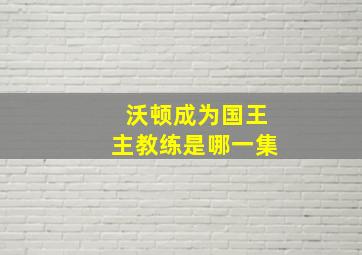 沃顿成为国王主教练是哪一集