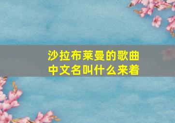 沙拉布莱曼的歌曲中文名叫什么来着