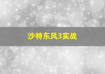 沙特东风3实战