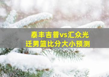 泰丰吉普vs汇众光迁男篮比分大小预测