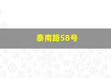 泰南路58号