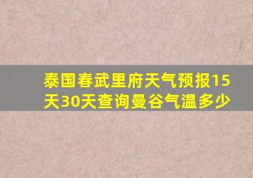 泰国春武里府天气预报15天30天查询曼谷气温多少