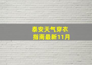 泰安天气穿衣指南最新11月