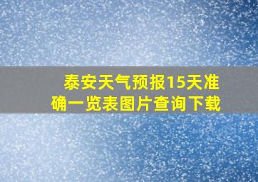 泰安天气预报15天准确一览表图片查询下载