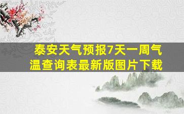 泰安天气预报7天一周气温查询表最新版图片下载