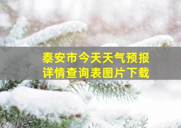 泰安市今天天气预报详情查询表图片下载