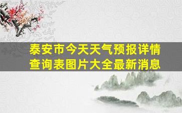 泰安市今天天气预报详情查询表图片大全最新消息