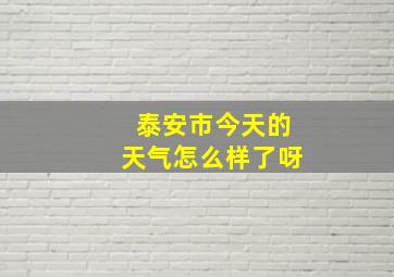 泰安市今天的天气怎么样了呀