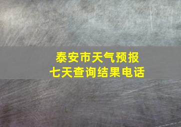 泰安市天气预报七天查询结果电话