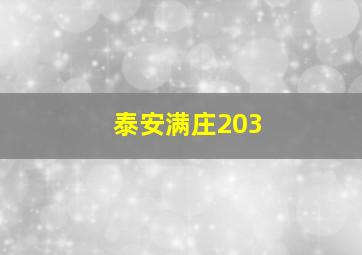 泰安满庄203