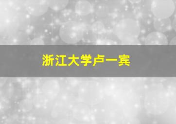 浙江大学卢一宾