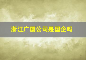 浙江广厦公司是国企吗