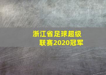 浙江省足球超级联赛2020冠军