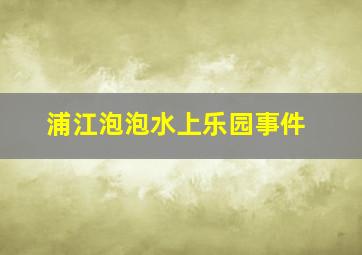 浦江泡泡水上乐园事件