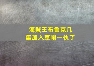 海贼王布鲁克几集加入草帽一伙了