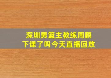 深圳男篮主教练周鹏下课了吗今天直播回放