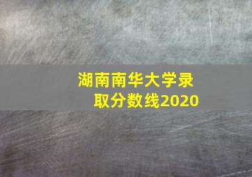 湖南南华大学录取分数线2020