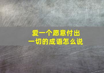 爱一个愿意付出一切的成语怎么说