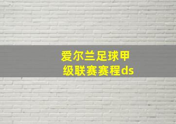 爱尔兰足球甲级联赛赛程ds