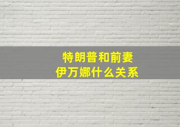 特朗普和前妻伊万娜什么关系