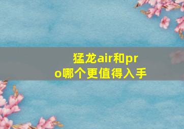 猛龙air和pro哪个更值得入手