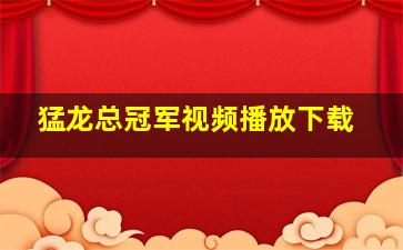 猛龙总冠军视频播放下载