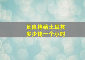 瓦良格给土耳其多少钱一个小时