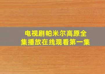 电视剧帕米尔高原全集播放在线观看第一集