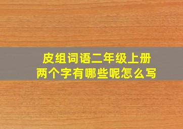 皮组词语二年级上册两个字有哪些呢怎么写