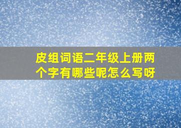 皮组词语二年级上册两个字有哪些呢怎么写呀