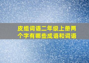 皮组词语二年级上册两个字有哪些成语和词语