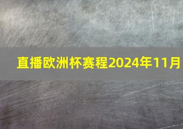 直播欧洲杯赛程2024年11月