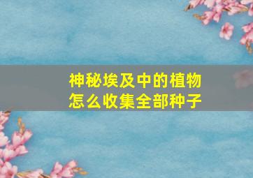 神秘埃及中的植物怎么收集全部种子