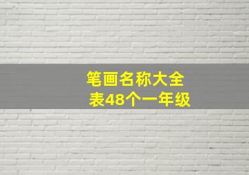 笔画名称大全表48个一年级