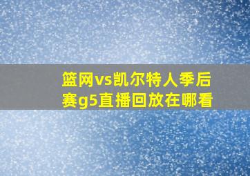 篮网vs凯尔特人季后赛g5直播回放在哪看