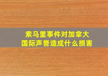 索马里事件对加拿大国际声誉造成什么损害