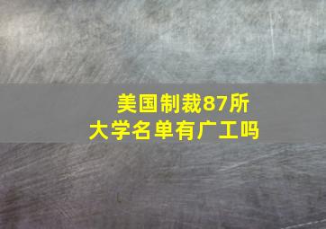 美国制裁87所大学名单有广工吗