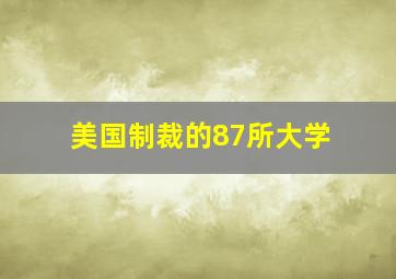 美国制裁的87所大学