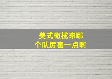 美式橄榄球哪个队厉害一点啊