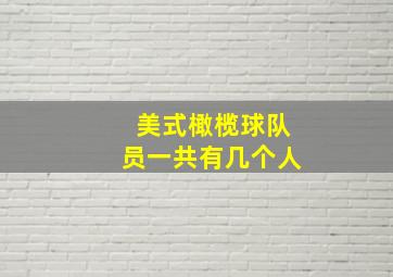 美式橄榄球队员一共有几个人