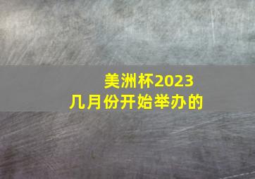 美洲杯2023几月份开始举办的