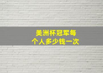 美洲杯冠军每个人多少钱一次