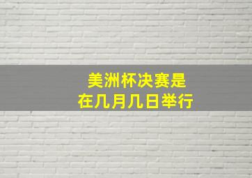 美洲杯决赛是在几月几日举行