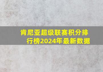 肯尼亚超级联赛积分排行榜2024年最新数据