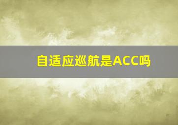 自适应巡航是ACC吗