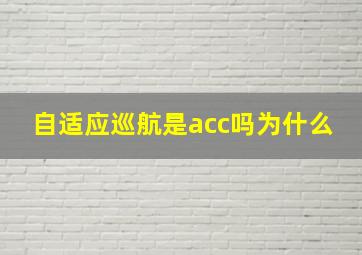 自适应巡航是acc吗为什么